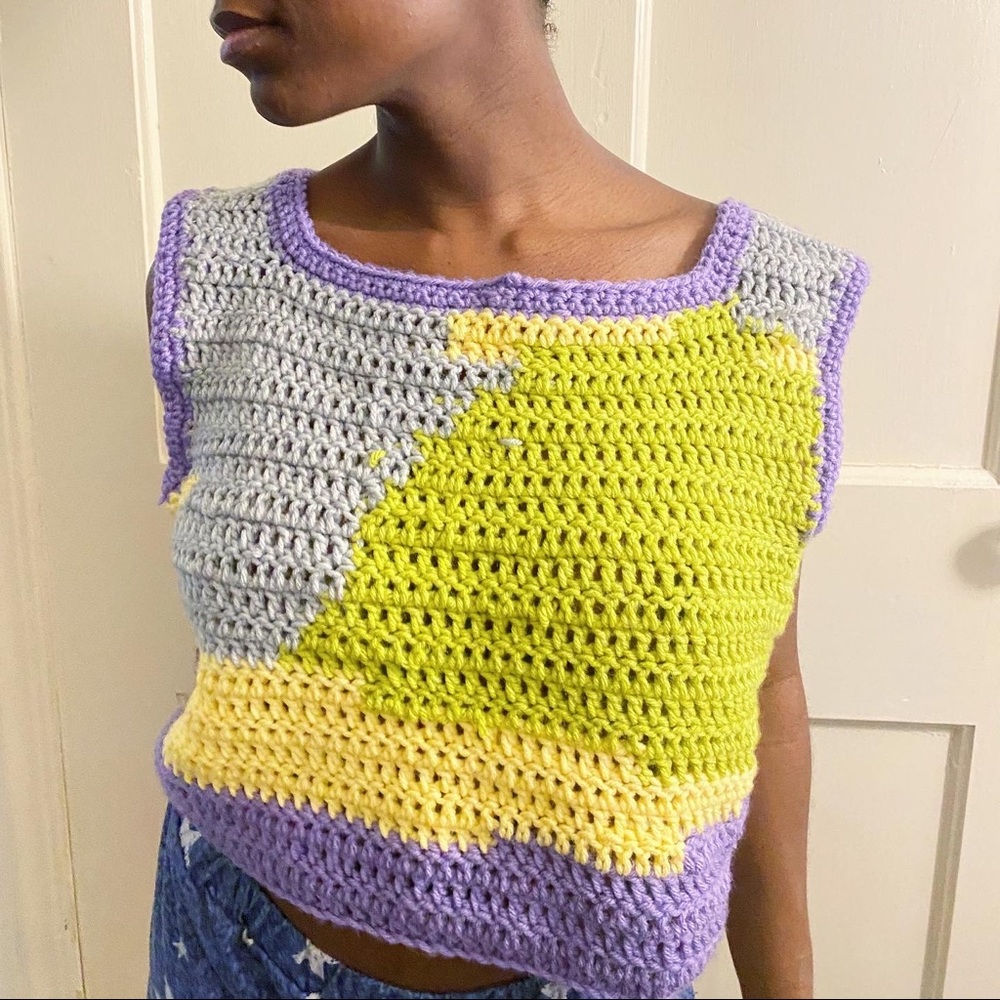 CROCHET COLOR BLOCK VEST